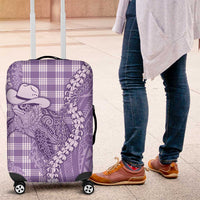 Purple Hawaii Palaka Cowboy Turtle Luggage Cover Hawaiian Paniolo Puakenikeni Maile Lei DT05 Purple - Polynesian Pride