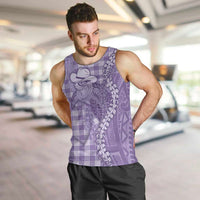 Purple Hawaii Palaka Cowboy Turtle Men Tank Top Hawaiian Paniolo Puakenikeni Maile Lei DT05 Purple - Polynesian Pride