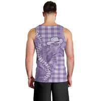 Purple Hawaii Palaka Cowboy Turtle Men Tank Top Hawaiian Paniolo Puakenikeni Maile Lei DT05 - Polynesian Pride