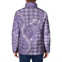 Purple Hawaii Palaka Cowboy Turtle Padded Jacket Hawaiian Paniolo Puakenikeni Maile Lei DT05 - Polynesian Pride