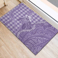 Purple Hawaii Palaka Cowboy Turtle Rubber Doormat Hawaiian Paniolo Puakenikeni Maile Lei DT05 - Polynesian Pride