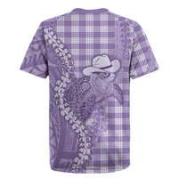 Purple Hawaii Palaka Cowboy Turtle Rugby Jersey Hawaiian Paniolo Puakenikeni Maile Lei DT05 - Polynesian Pride