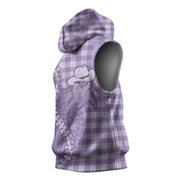 Purple Hawaii Palaka Cowboy Turtle Sleeveless Hoodie Hawaiian Paniolo Puakenikeni Maile Lei DT05 - Polynesian Pride