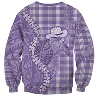 Purple Hawaii Palaka Cowboy Turtle Sweatshirt Hawaiian Paniolo Puakenikeni Maile Lei DT05 - Polynesian Pride