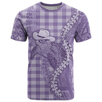 Purple Hawaii Palaka Cowboy Turtle T Shirt Hawaiian Paniolo Puakenikeni Maile Lei DT05 Purple - Polynesian Pride
