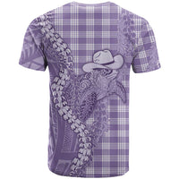 Purple Hawaii Palaka Cowboy Turtle T Shirt Hawaiian Paniolo Puakenikeni Maile Lei DT05 - Polynesian Pride