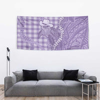 Purple Hawaii Palaka Cowboy Turtle Tapestry Hawaiian Paniolo Puakenikeni Maile Lei DT05 - Polynesian Pride
