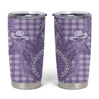 Purple Hawaii Palaka Cowboy Turtle Tumbler Cup Hawaiian Paniolo Puakenikeni Maile Lei DT05 Purple - Polynesian Pride