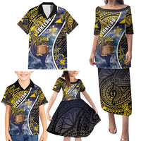 Personalised Tokelau Family Matching Puletasi and Hawaiian Shirt National Badge Waves Style DT05 - Polynesian Pride