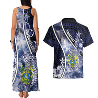 Personalised Pitcairn Islands Couples Matching Tank Maxi Dress and Hawaiian Shirt Coat Of Arms Waves Style DT05 - Polynesian Pride