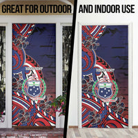Personalised Samoa Wrestling Door Cover Polynesian Warrior Funny Style - Polynesian Pride