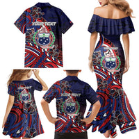 Personalised Samoa Wrestling Family Matching Mermaid Dress and Hawaiian Shirt Polynesian Warrior Funny Style DT05 - Polynesian Pride