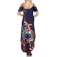 Personalised Samoa Wrestling Family Matching Summer Maxi Dress and Hawaiian Shirt Polynesian Warrior Funny Style DT05 - Polynesian Pride