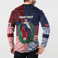 Personalised Samoa Boxing Button Sweatshirt Samoan Boxer Funny Style - Polynesian Pride