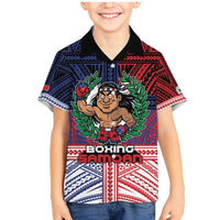 Personalised Samoa Boxing Family Matching Mermaid Dress and Hawaiian Shirt Samoan Boxer Funny Style DT05 Son's Shirt Red - Polynesian Pride