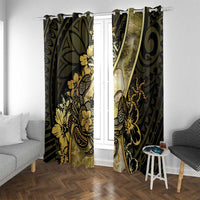 Niue Window Curtain Niuean Crab Waves Style