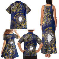 Personalised Nauru Family Matching Tank Maxi Dress and Hawaiian Shirt Hibiscus Polynesian Tribal Pattern DT05 - Polynesian Pride