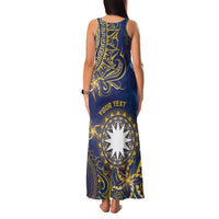 Personalised Nauru Family Matching Tank Maxi Dress and Hawaiian Shirt Hibiscus Polynesian Tribal Pattern DT05 - Polynesian Pride