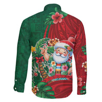 Hawaii Christmas Family Matching Off Shoulder Maxi Dress and Hawaiian Shirt Mele Kalikimaka Funny Hawaiian Santa DT05 - Polynesian Pride