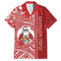 Tonga Christmas Family Matching Off The Shoulder Long Sleeve Dress and Hawaiian Shirt Kilisimasi Fiefia DT05 Dad's Shirt - Short Sleeve Red - Polynesian Pride
