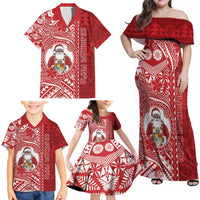 Tonga Christmas Family Matching Off Shoulder Maxi Dress and Hawaiian Shirt Kilisimasi Fiefia DT05 - Polynesian Pride