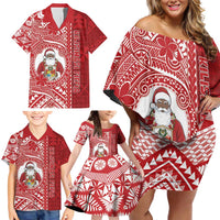Tonga Christmas Family Matching Off Shoulder Short Dress and Hawaiian Shirt Kilisimasi Fiefia DT05 - Polynesian Pride