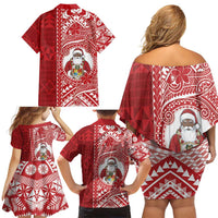Tonga Christmas Family Matching Off Shoulder Short Dress and Hawaiian Shirt Kilisimasi Fiefia DT05 - Polynesian Pride