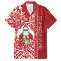 Tonga Christmas Family Matching Summer Maxi Dress and Hawaiian Shirt Kilisimasi Fiefia DT05 Dad's Shirt - Short Sleeve Red - Polynesian Pride