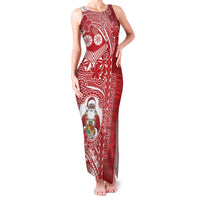Tonga Christmas Family Matching Tank Maxi Dress and Hawaiian Shirt Kilisimasi Fiefia DT05 Mom's Dress Red - Polynesian Pride