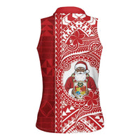 Tonga Christmas Women Sleeveless Polo Shirt Kilisimasi Fiefia DT05 - Polynesian Pride