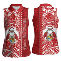 Tonga Christmas Women Sleeveless Polo Shirt Kilisimasi Fiefia DT05 - Polynesian Pride