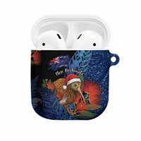 New Zealand Christmas AirPods Case Santa Kiwi Bird With Pohutukawa Flowers DT05 Navy - Polynesian Pride
