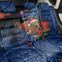 New Zealand Christmas Back Car Seat Cover Santa Kiwi Bird With Pohutukawa Flowers DT05 - Polynesian Pride
