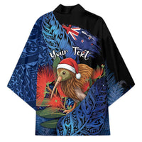 Personalised New Zealand Christmas Kimono Santa Kiwi Bird With Pohutukawa Flowers DT05 - Polynesian Pride