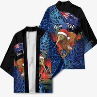 Personalised New Zealand Christmas Kimono Santa Kiwi Bird With Pohutukawa Flowers DT05 - Polynesian Pride