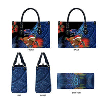 New Zealand Christmas Leather Bag Santa Kiwi Bird With Pohutukawa Flowers DT05 - Polynesian Pride