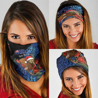 New Zealand Christmas Neck Gaiter Santa Kiwi Bird With Pohutukawa Flowers DT05 - Polynesian Pride