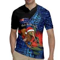 Personalised New Zealand Christmas Rugby Jersey Santa Kiwi Bird With Pohutukawa Flowers DT05 - Polynesian Pride