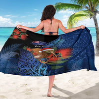 New Zealand Christmas Sarong Santa Kiwi Bird With Pohutukawa Flowers DT05 - Polynesian Pride