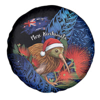 New Zealand Christmas Spare Tire Cover Santa Kiwi Bird With Pohutukawa Flowers DT05 - Polynesian Pride