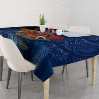New Zealand Christmas Tablecloth Santa Kiwi Bird With Pohutukawa Flowers DT05 - Polynesian Pride