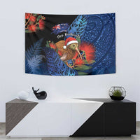 New Zealand Christmas Tapestry Santa Kiwi Bird With Pohutukawa Flowers DT05 - Polynesian Pride