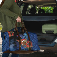 New Zealand Christmas Travel Bag Santa Kiwi Bird With Pohutukawa Flowers DT05 - Polynesian Pride