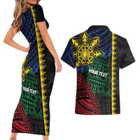 Personalised Philippines Christmas Couples Matching Short Sleeve Bodycon Dress and Hawaiian Shirt Xmas Tree Filipino Tribal Patterns DT05 - Polynesian Pride