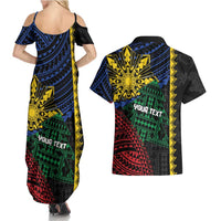 Personalised Philippines Christmas Couples Matching Summer Maxi Dress and Hawaiian Shirt Xmas Tree Filipino Tribal Patterns DT05 - Polynesian Pride