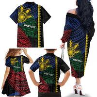 Personalised Philippines Christmas Family Matching Off The Shoulder Long Sleeve Dress and Hawaiian Shirt Xmas Tree Filipino Tribal Patterns DT05 - Polynesian Pride