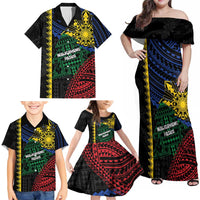 Personalised Philippines Christmas Family Matching Off Shoulder Maxi Dress and Hawaiian Shirt Xmas Tree Filipino Tribal Patterns DT05 - Polynesian Pride