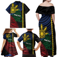 Personalised Philippines Christmas Family Matching Off Shoulder Maxi Dress and Hawaiian Shirt Xmas Tree Filipino Tribal Patterns DT05 - Polynesian Pride