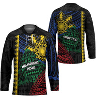 Personalised Philippines Christmas Hockey Jersey Xmas Tree Filipino Tribal Patterns - Polynesian Pride
