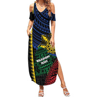 Personalised Philippines Christmas Summer Maxi Dress Xmas Tree Filipino Tribal Patterns - Polynesian Pride